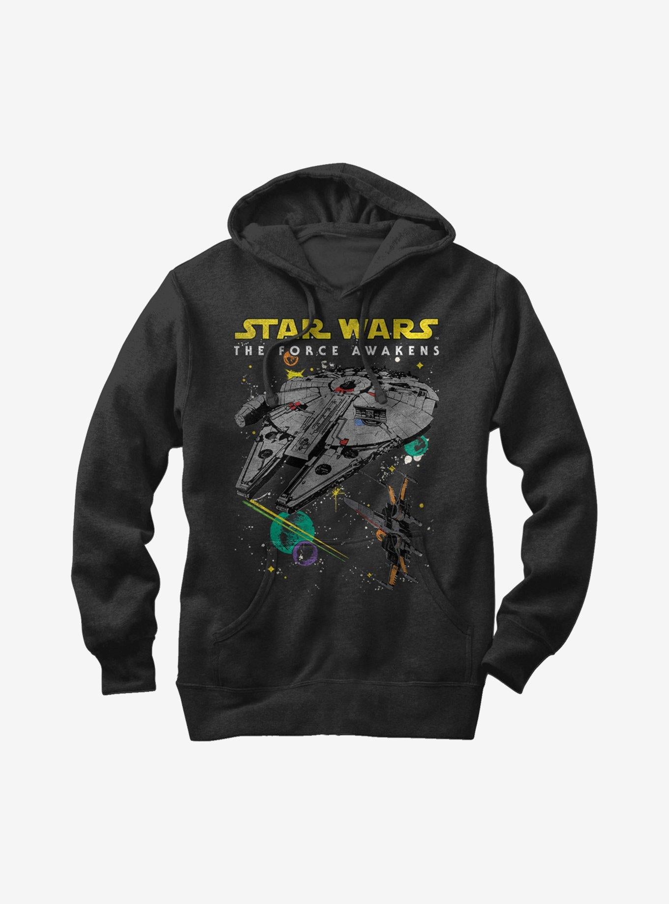 Star Wars Episode VII The Force Awakens Millennium Falcon and X-Wing Hoodie