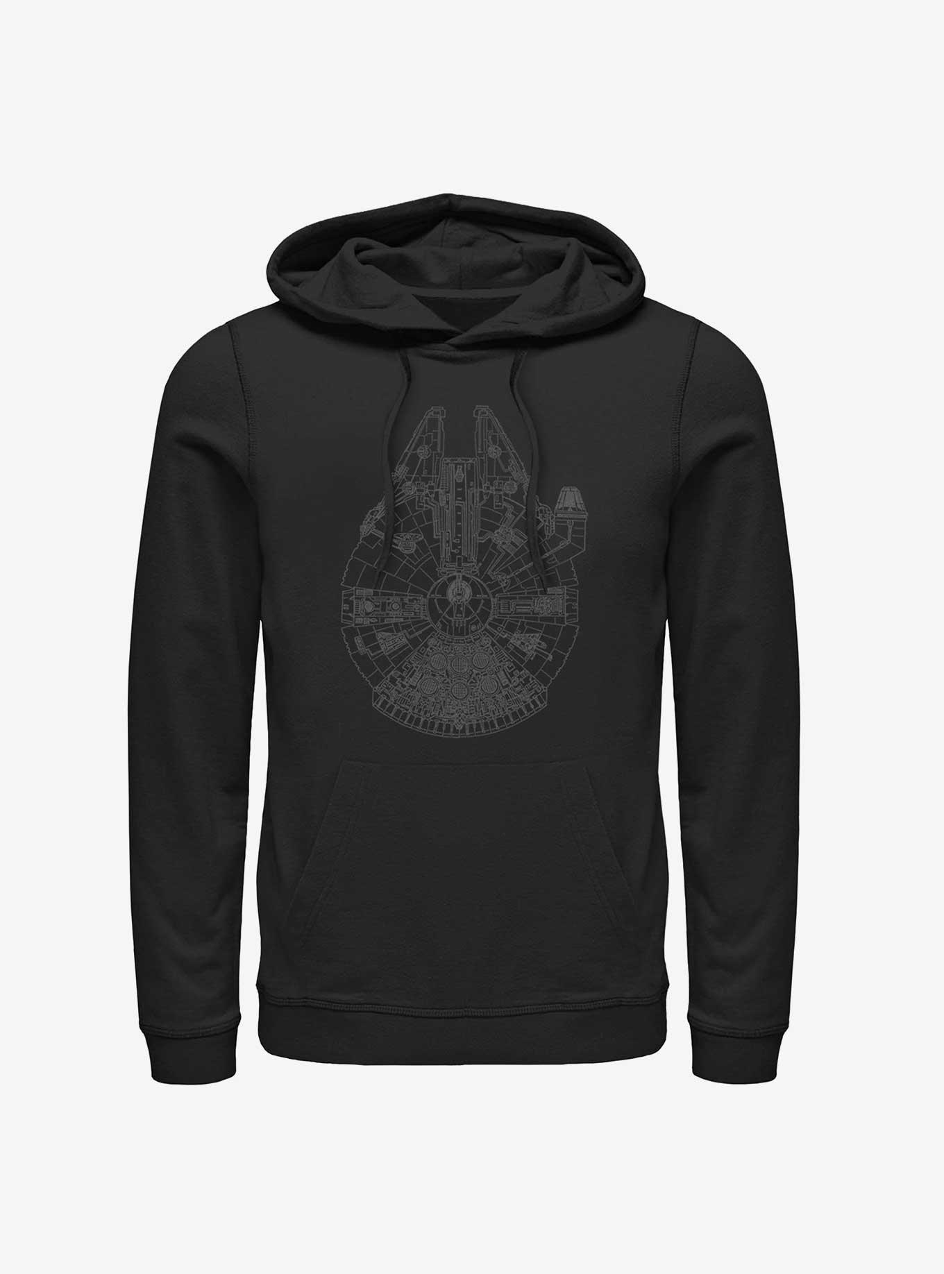 Star Wars Millennium Falcon Outline Hoodie