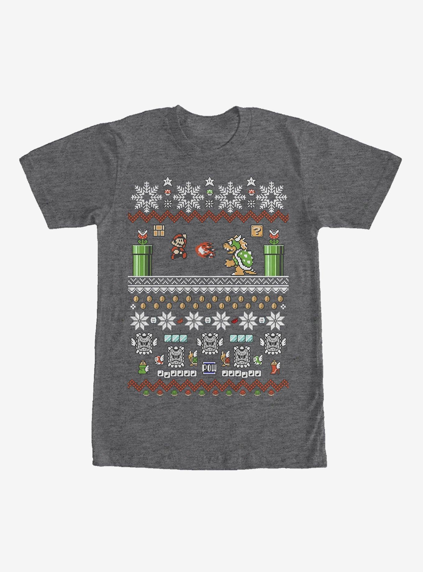 Nintendo Mario and Bowser Ugly Christmas Sweater T-Shirt | Premium Unisex T-Shirt, Trending Graphic Tee