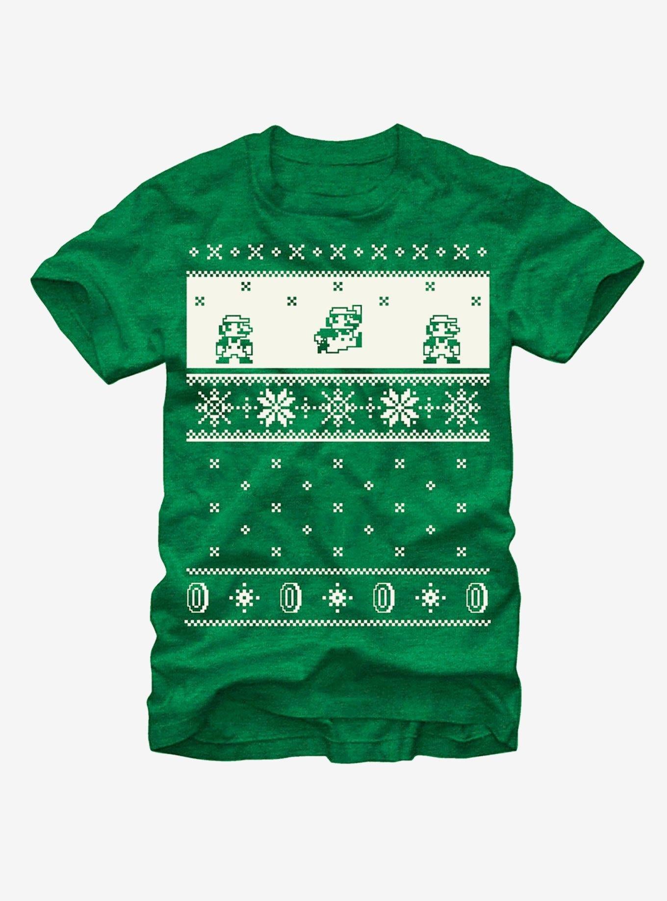 Nintendo Christmas Sweater Mario T-Shirt | Premium Unisex T-Shirt, Trending Graphic Tee