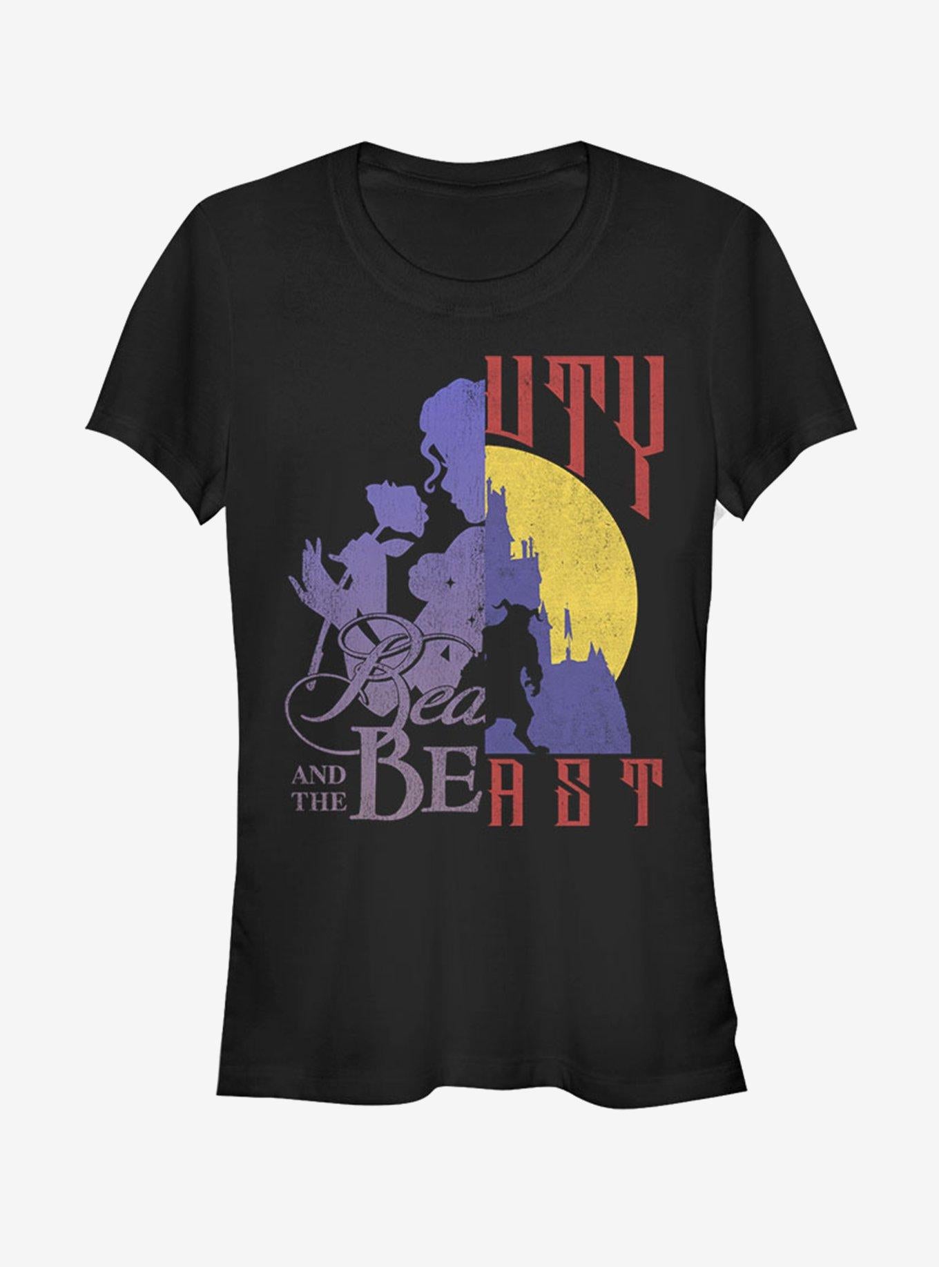 Disney Beauty And The Beast Split Image Girls T-Shirt | Graphic T-Shirt for Unisex