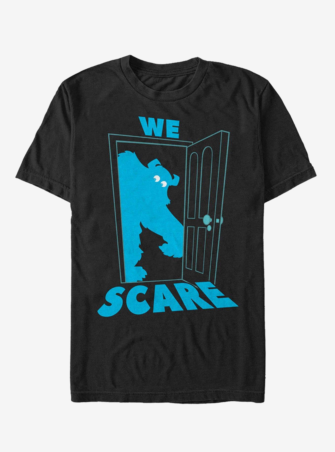 Disney Pixar Monsters Inc Sulley Scares Doorway T-Shirt | Graphic T-Shirt for Unisex