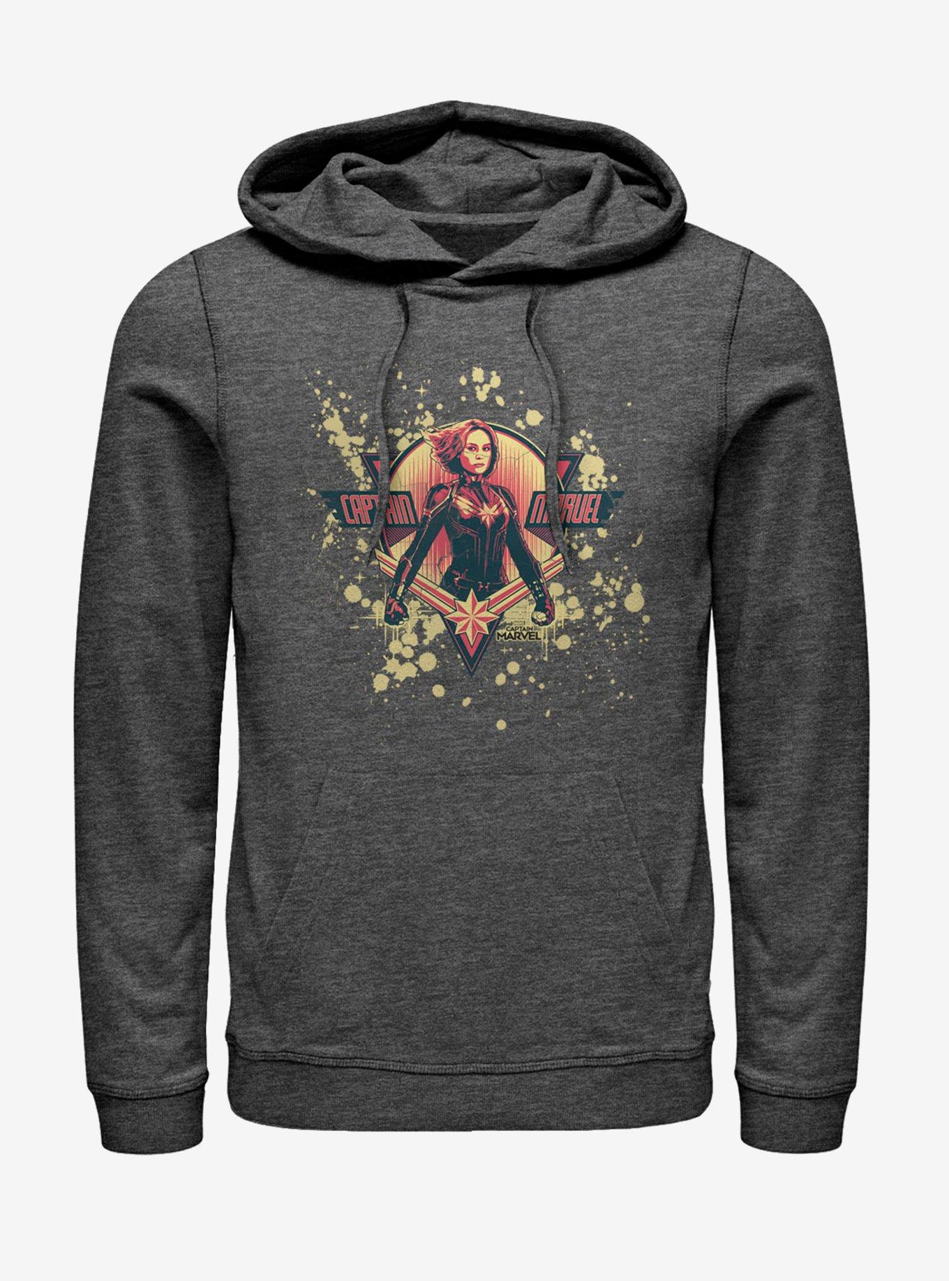 Marvel Captain Marvel Splatter Logo Hoodie