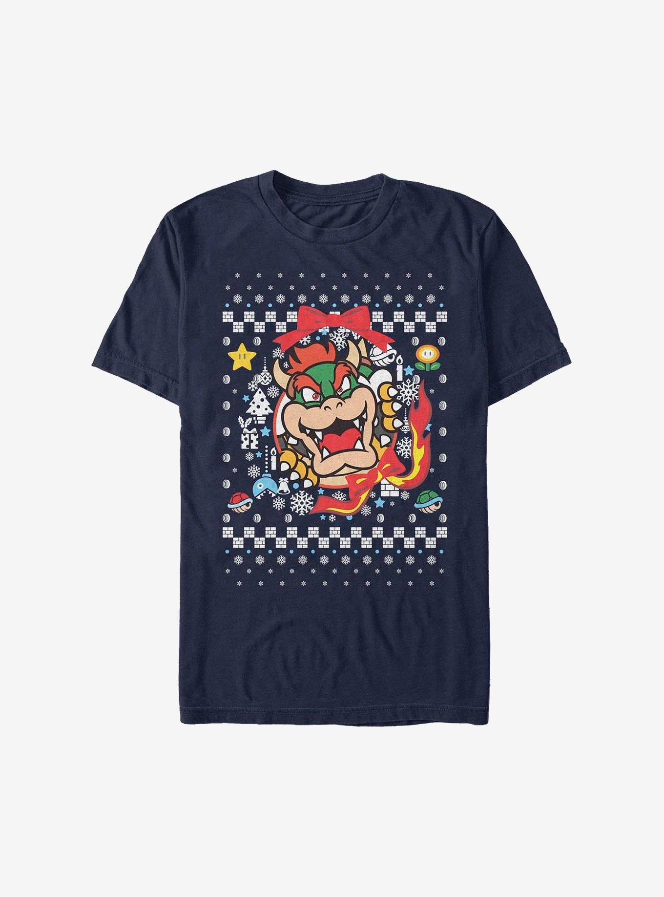 Super Mario Bowser Wreath Christmas Sweater T-Shirt | Premium Unisex T-Shirt, Trending Graphic Tee
