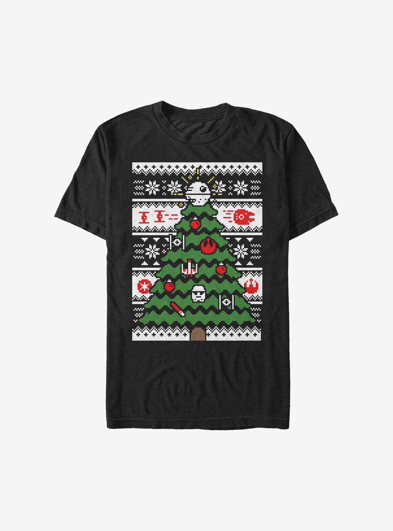 Star Wars Galactic Tree Christmas Pattern T-Shirt | Premium Unisex T-Shirt, Trending Graphic Tee