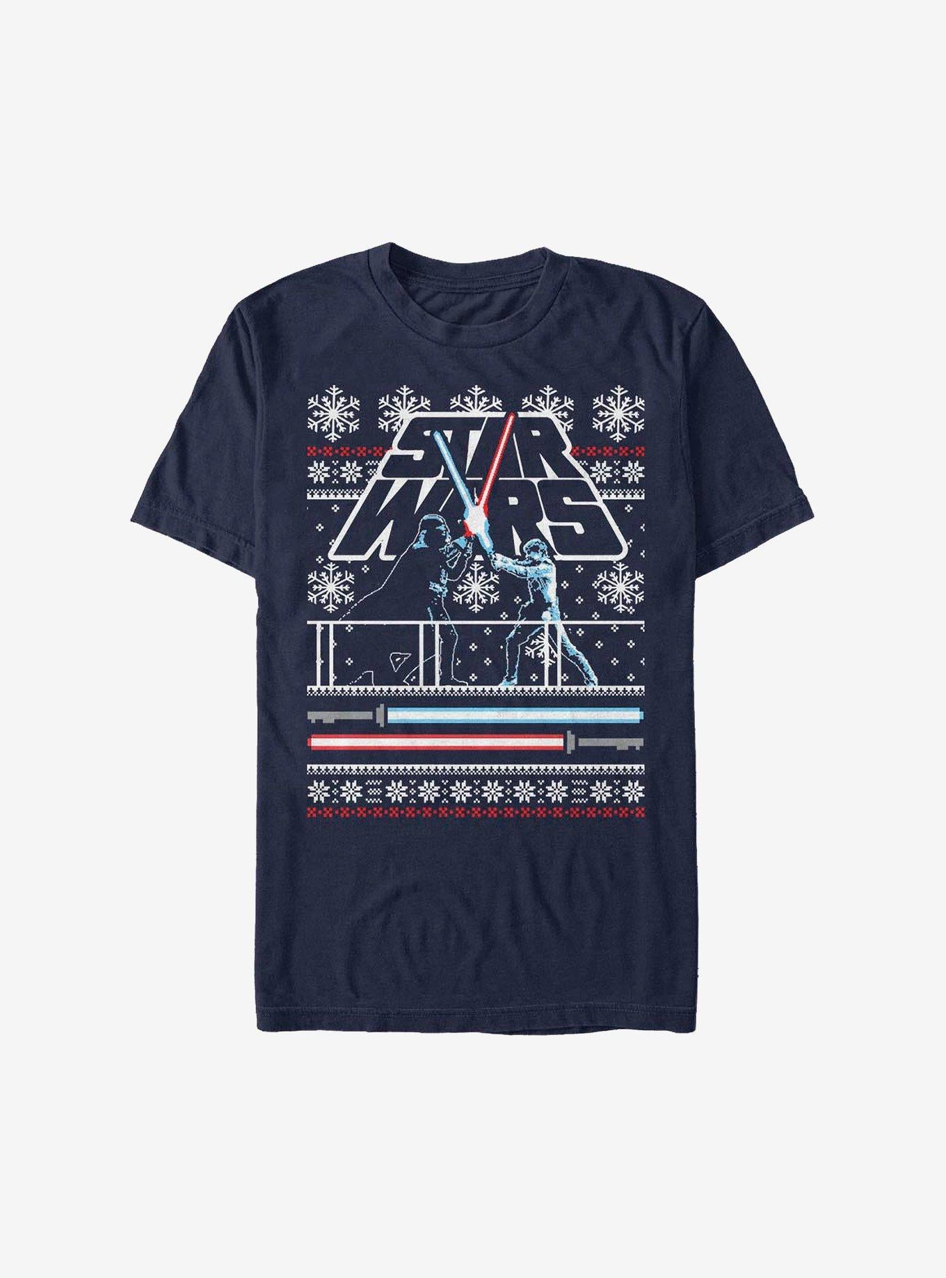Star Wars Holiday Face Off Ugly Christmas Sweater T-Shirt | Premium Unisex T-Shirt, Trending Graphic Tee