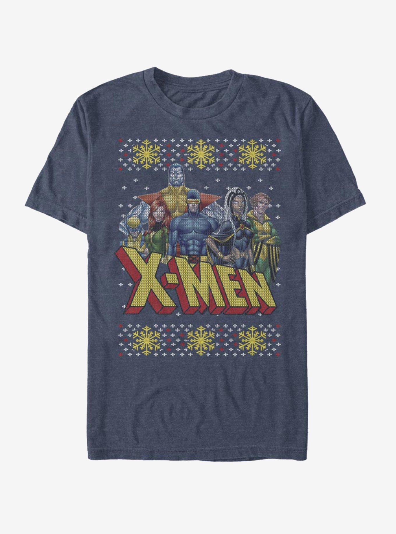 Marvel X-Men Ugly Christmas Sweater Group T-Shirt | Premium Unisex T-Shirt, Trending Graphic Tee