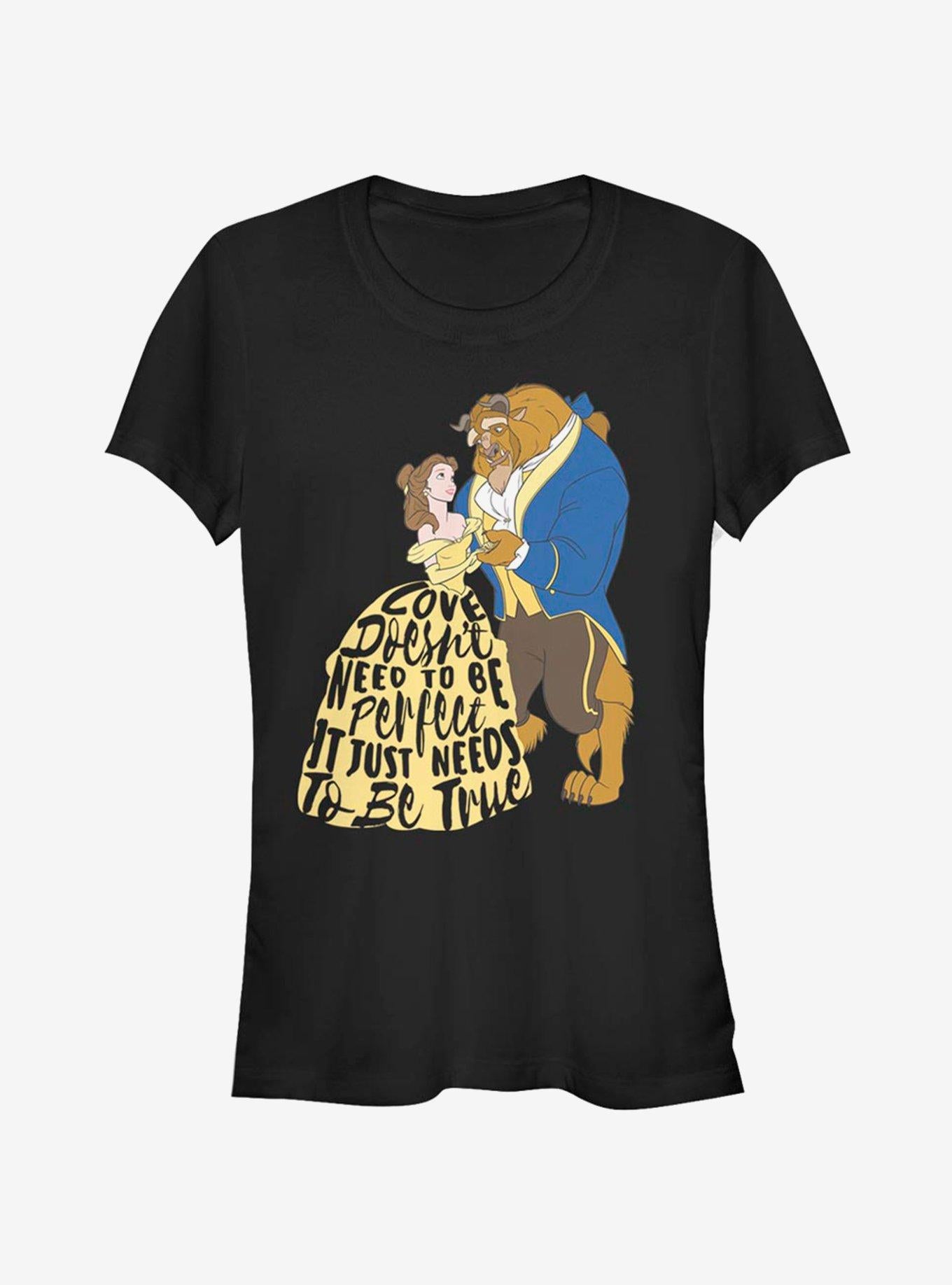 Cartoon Beauty And The Beast Colorful Love Girls Shirt T Shirt Cozy Fit