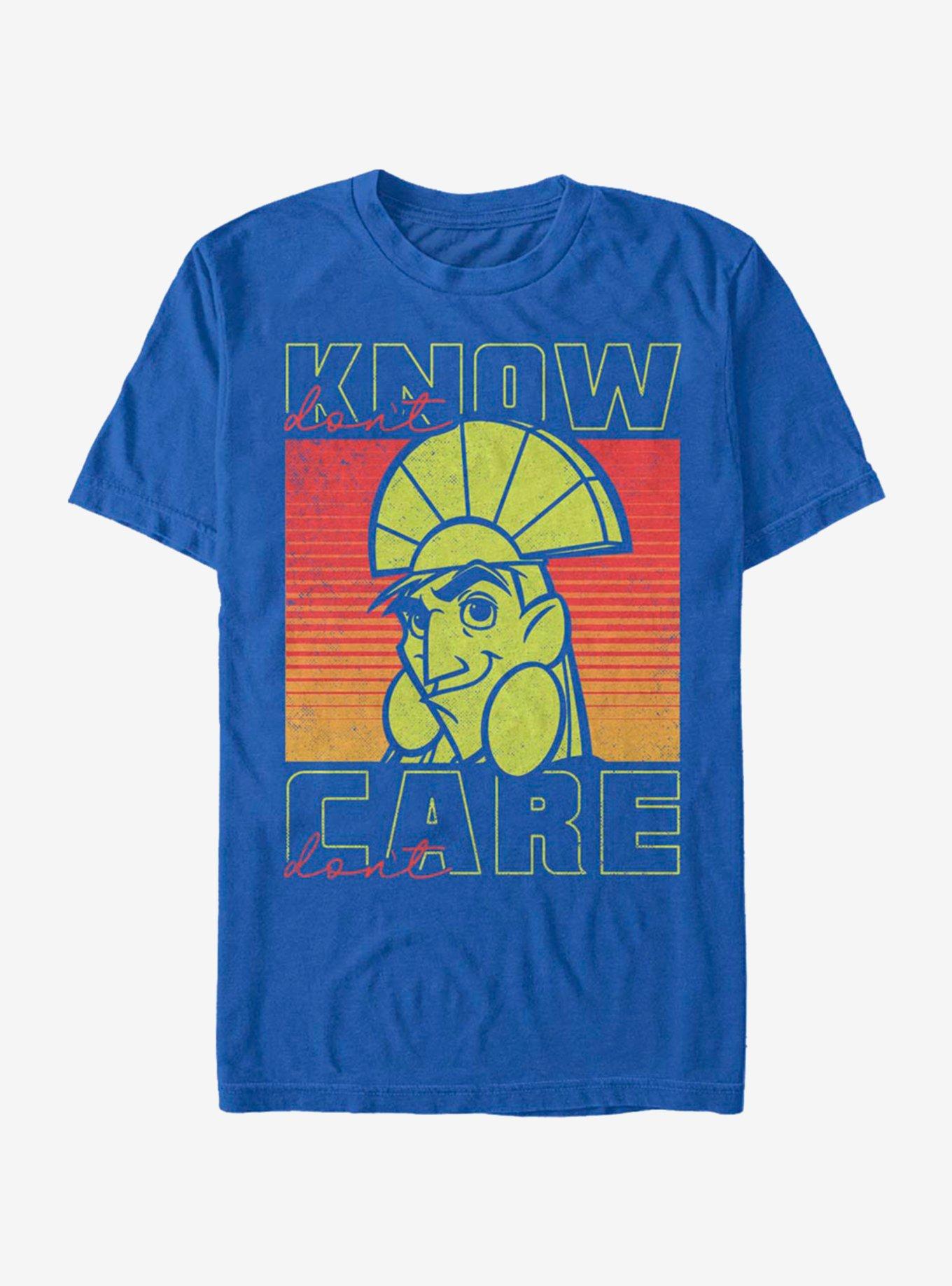Disney The Emperor's New Groove Don't Know Don't Care Kuzco T-Shirt | Premium Unisex T-Shirt, Trending Graphic Tee
