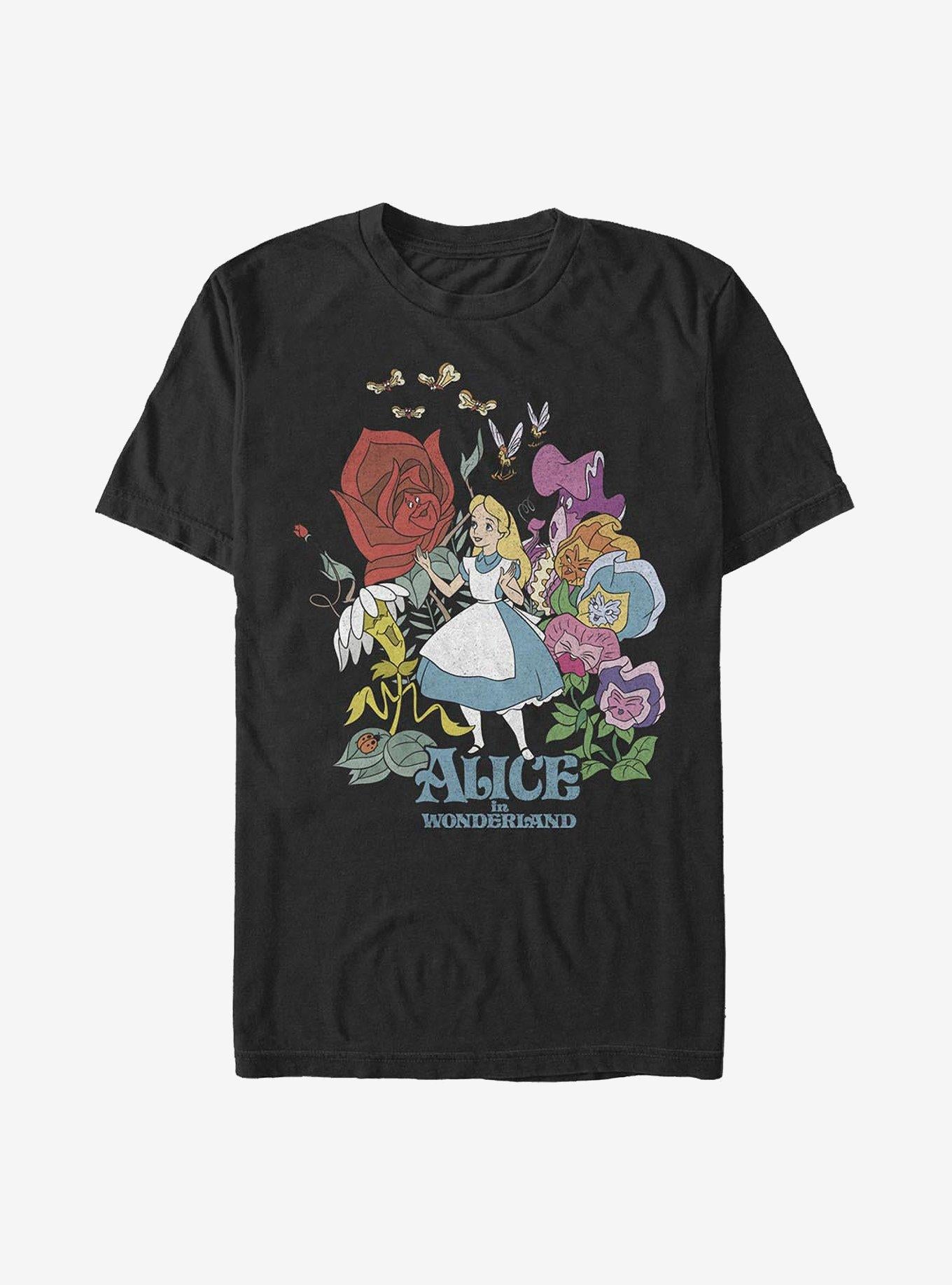 Cartoon Alice In Wonderland Flower Love Shirt T Shirt Clean Design
