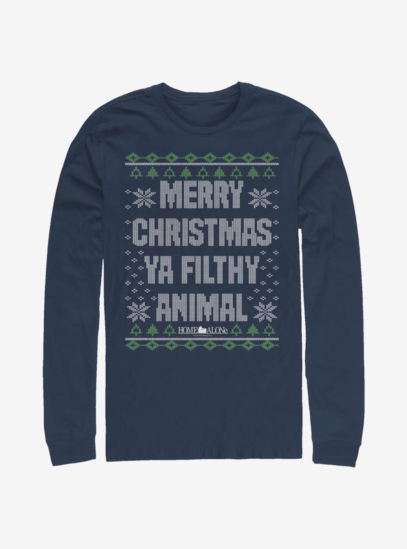Home Alone Merry Christmas Ya Filthy Animal Ugly Holiday Long-Sleeve T-Shirt | Premium Unisex T-Shirt, Trending Graphic Tee