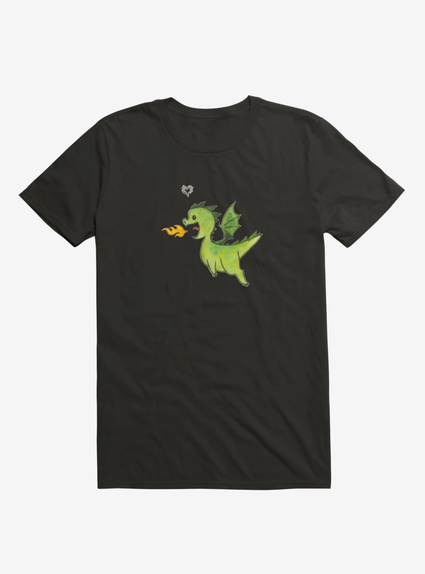 Little Green Dragon Love Black Shirt T Shirt Minimal Style