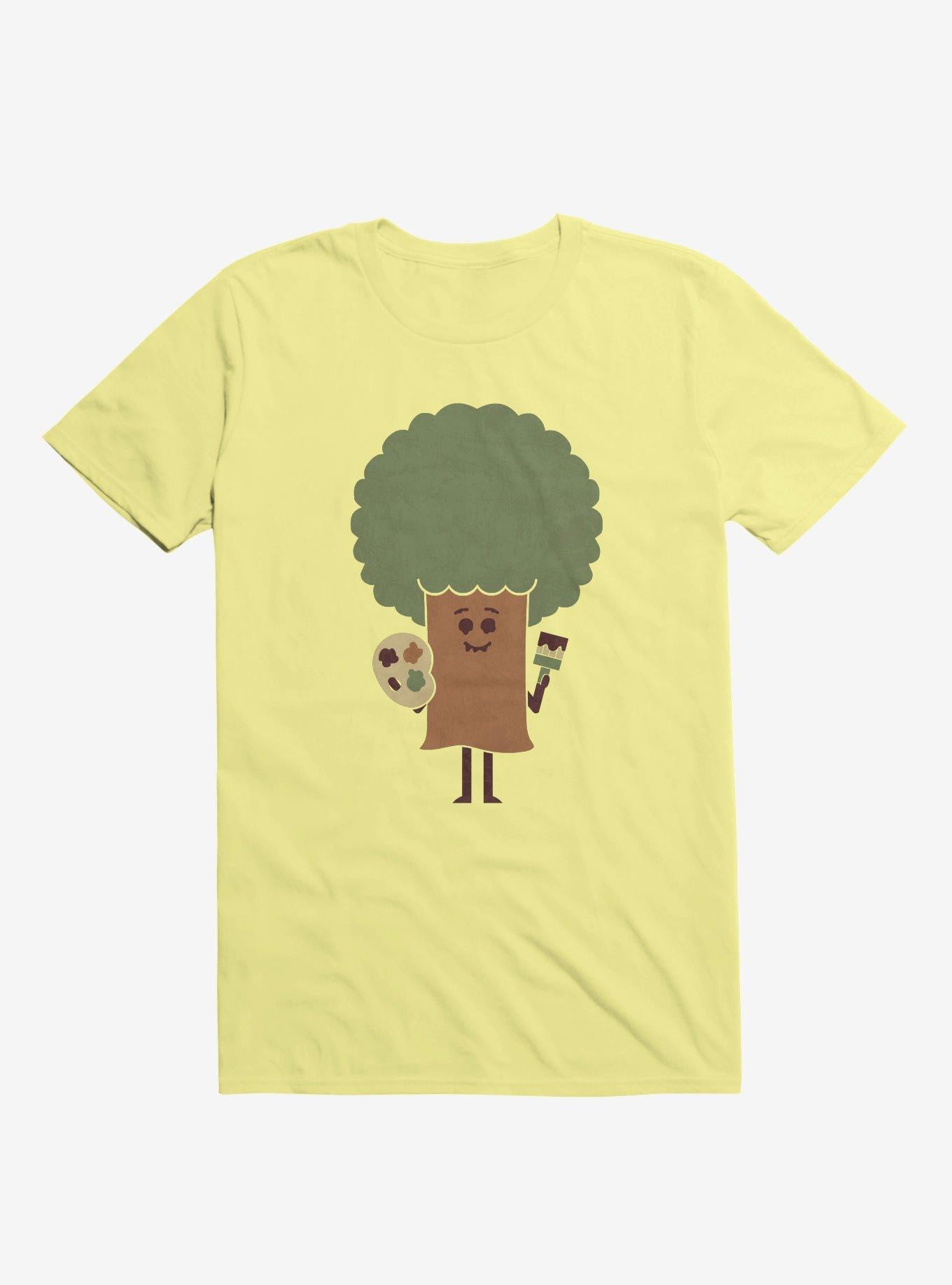 Happy Tree Painter Corn Silk Yellow T-Shirt | Premium Unisex T-Shirt, Trending Graphic Tee
