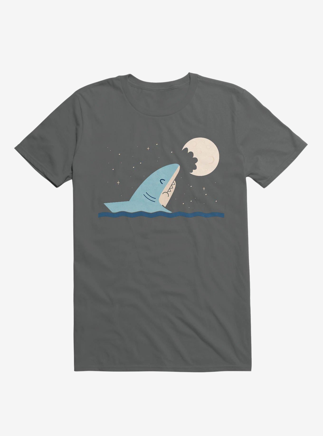 Shark Moon Bite Charcoal Grey T-Shirt | Premium Unisex T-Shirt, Trending Graphic Tee