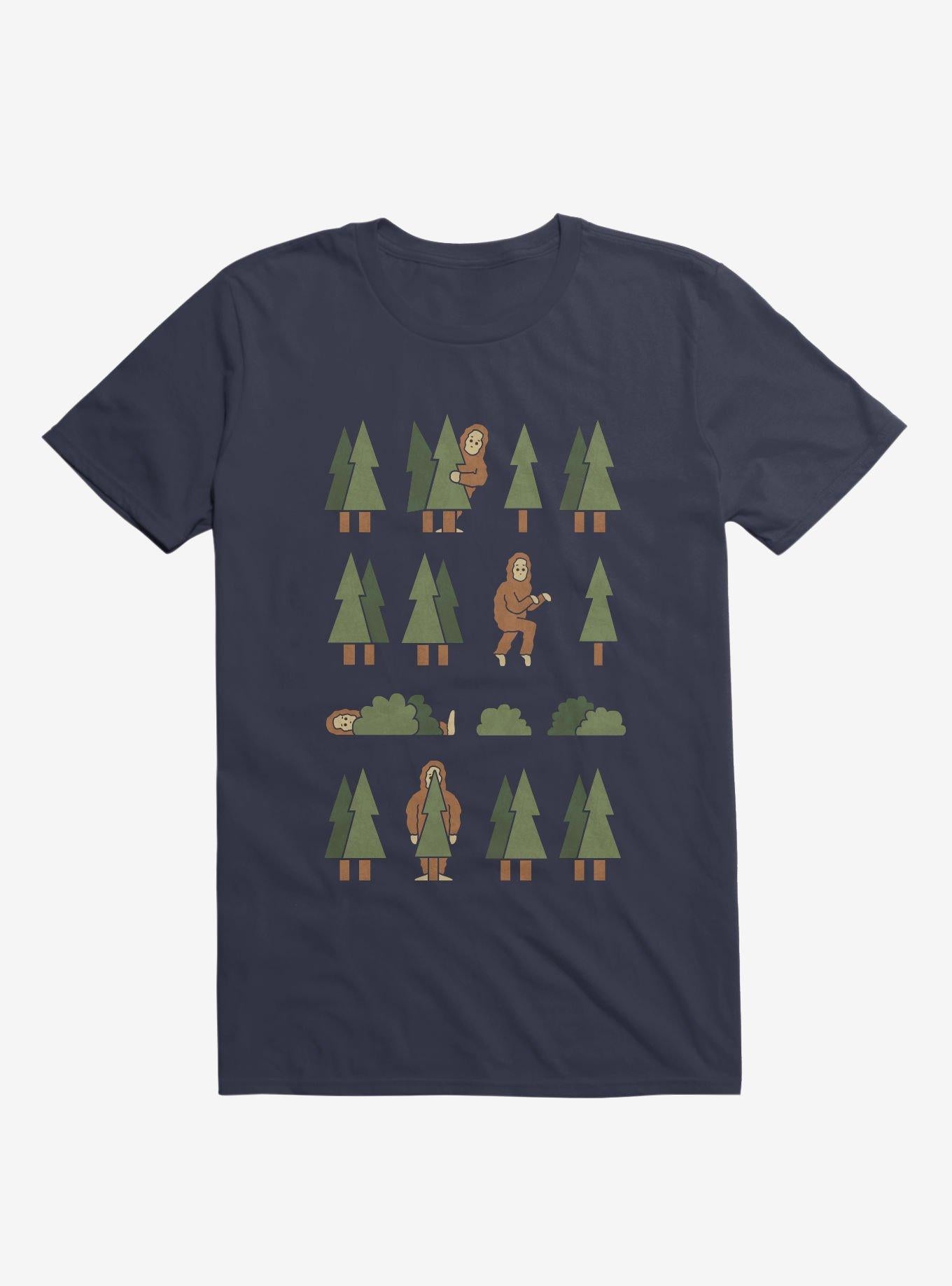 Bigfoot Forest Navy Blue T-Shirt | Premium Unisex T-Shirt, Trending Graphic Tee
