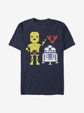 R2 D2 3po Pixel Love Shirt T Shirt Clean Design