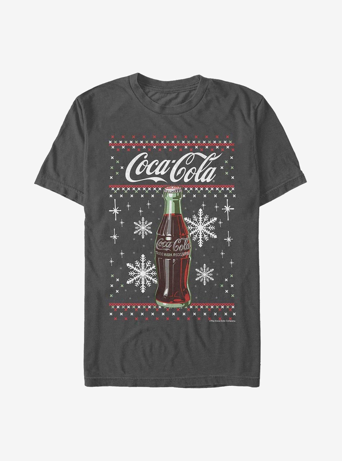 Coca-Cola Ugly Holiday Bottle Snowflakes T-Shirt | Premium Unisex T-Shirt, Trending Graphic Tee