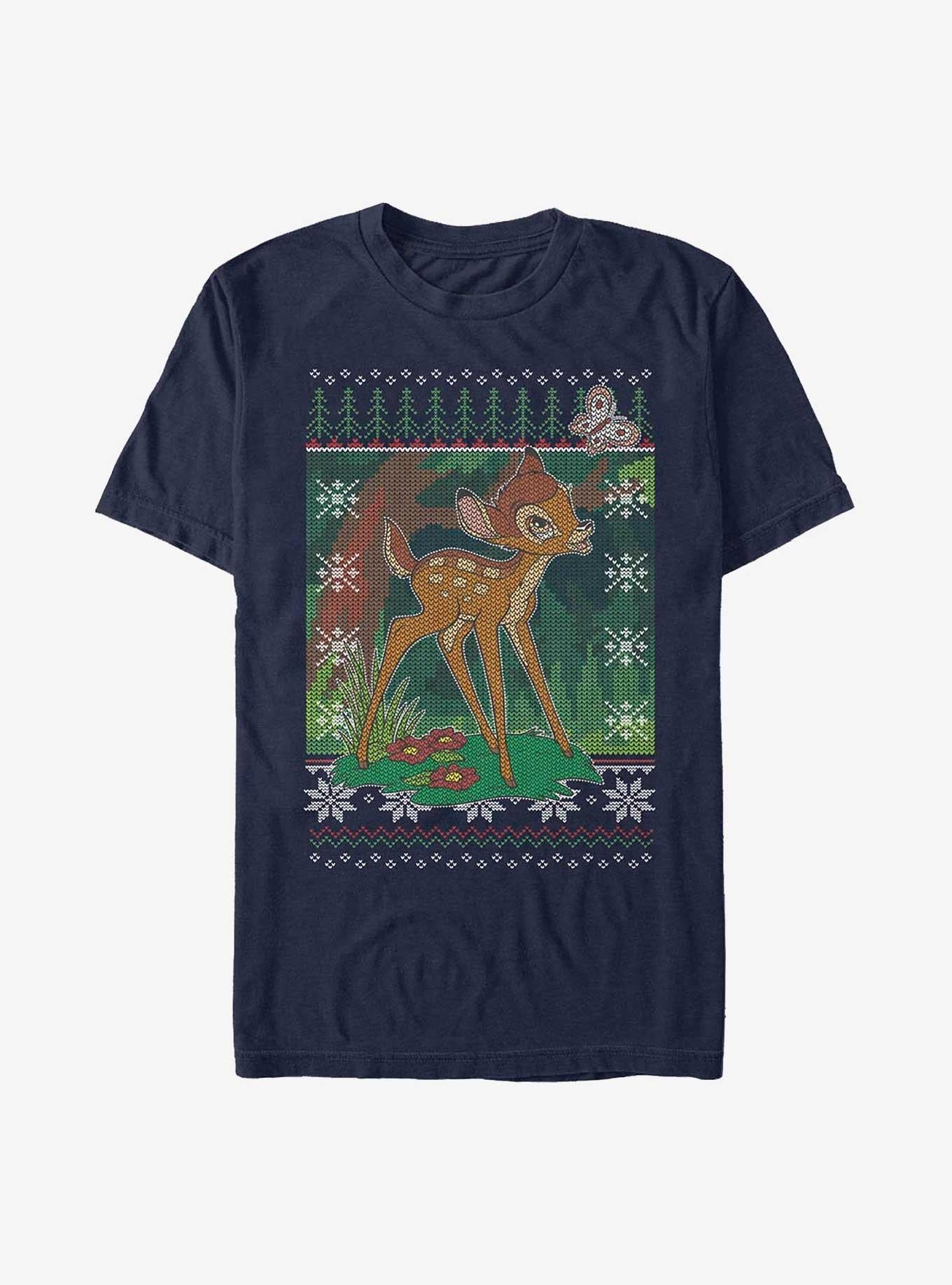Disney Bambi Fair Isle Pattern T-Shirt | Premium Unisex T-Shirt, Trending Graphic Tee