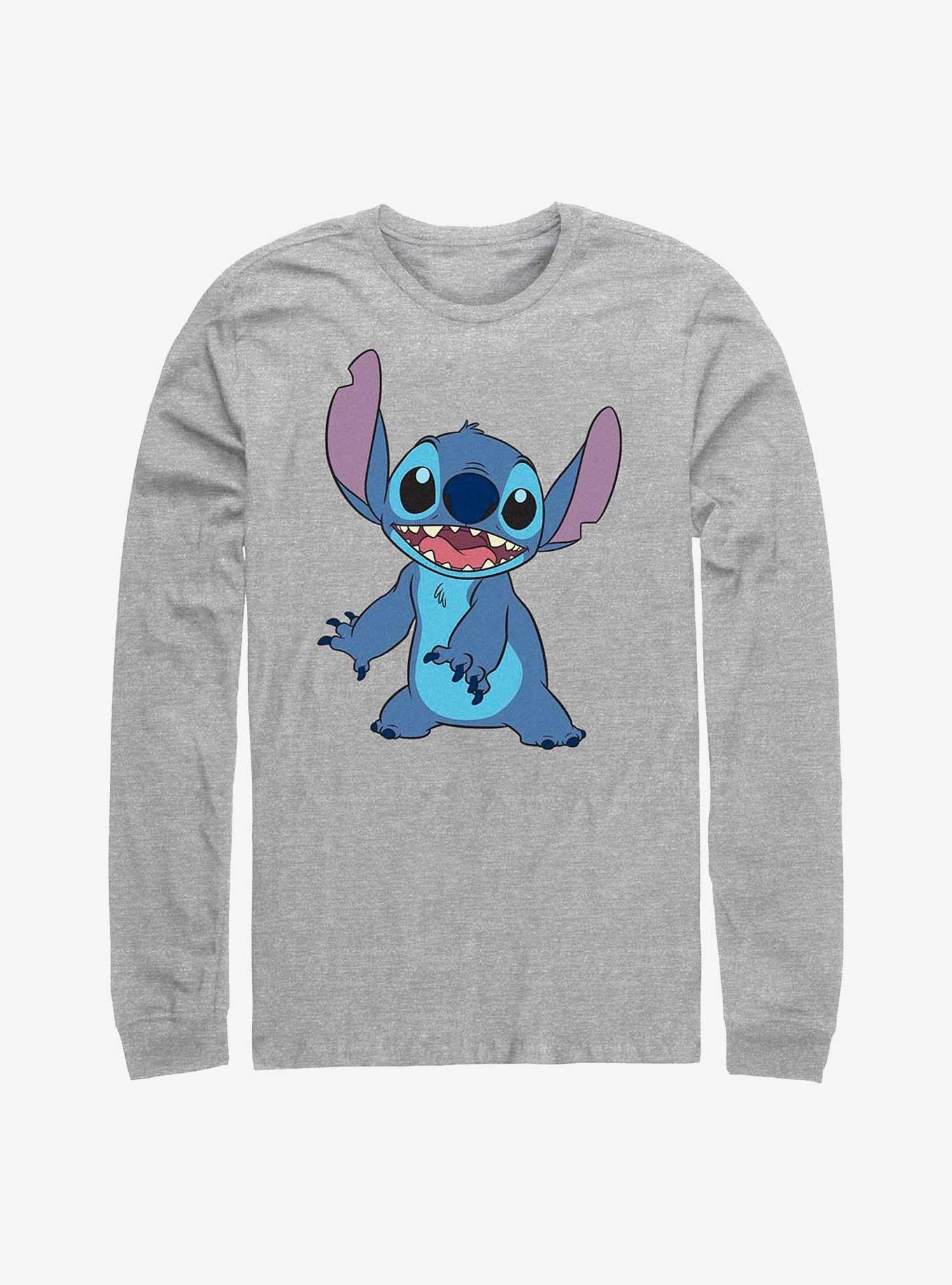 Cartoon Lilo Stitch Smile Pose Long Sleeve Shirt Long Sleeve Tee Gift Ready