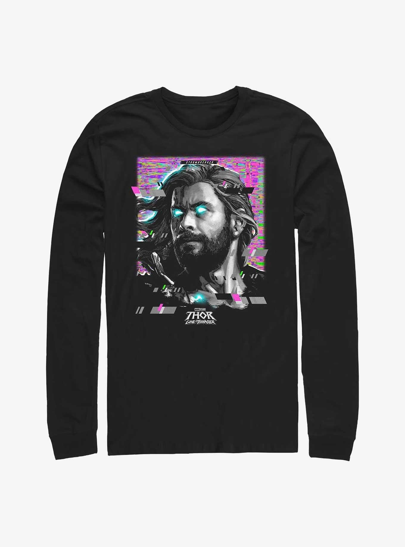 Superhero Love And Thunder Glitch Long Sleeve Shirt Long Sleeve Tee Gift Ready