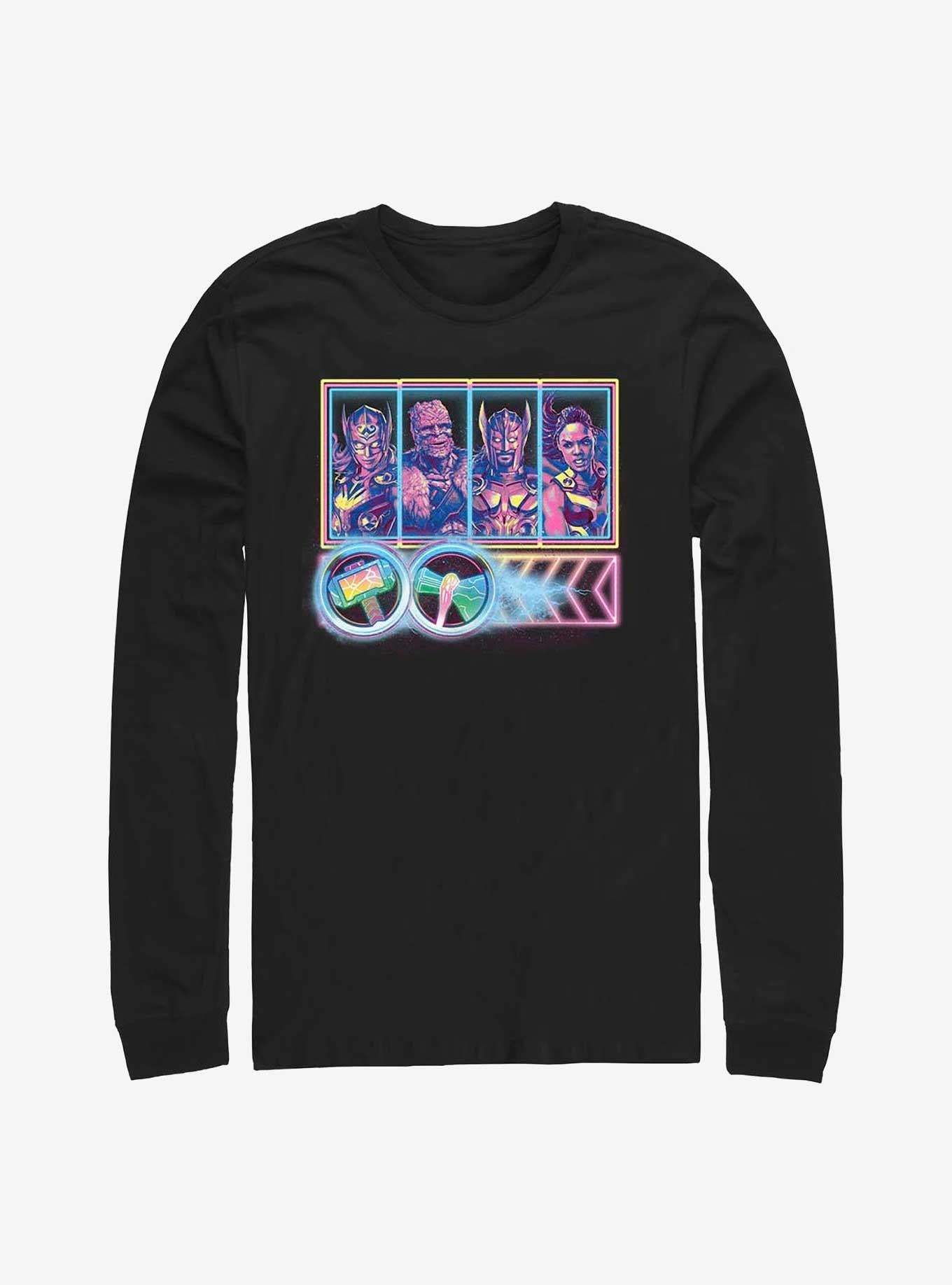 Superhero Love And Thunder Neon Thunder Love Long Sleeve Shirt Long Sleeve Tee Premium Quality