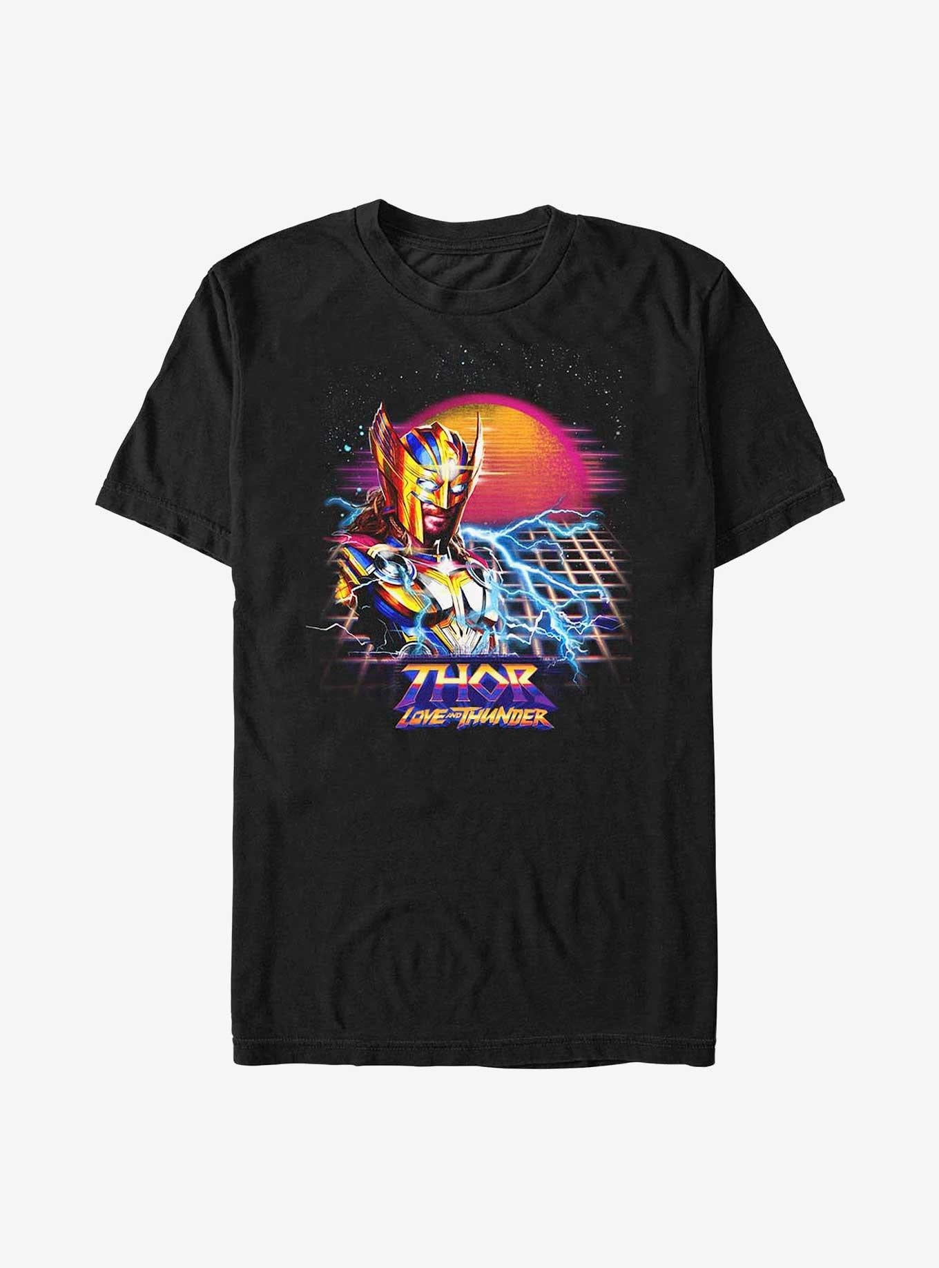 Superhero Love And Thunder Synthwave Sunset Shirt T Shirt Premium Quality