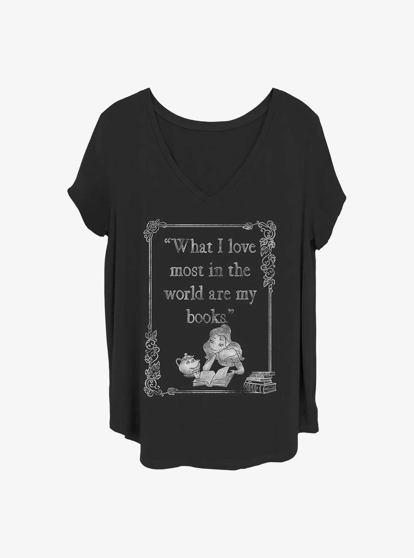 Cartoon Beauty And The Beast Book Love Girls Shirt Plus Size T Shirt Clean Design