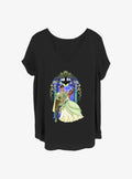 Cartoon The Princess And The Frog Tiana And Prince Naveen Love Girls Shirt Plus Size T Shirt Cozy Fit