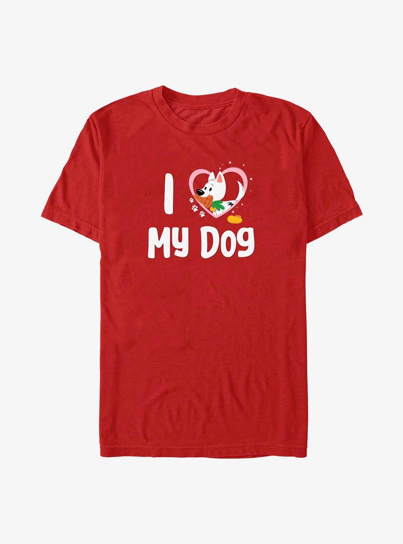 Cartoon Bolt Love My Dog Shirt T Shirt Minimal Style