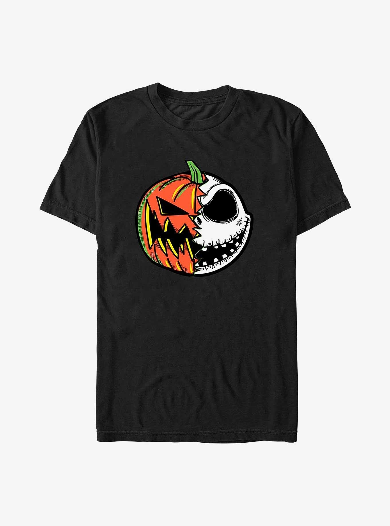 The Nightmare Before Christmas Pumpkin King Jack Split Face T-Shirt | Graphic T-Shirt for Unisex