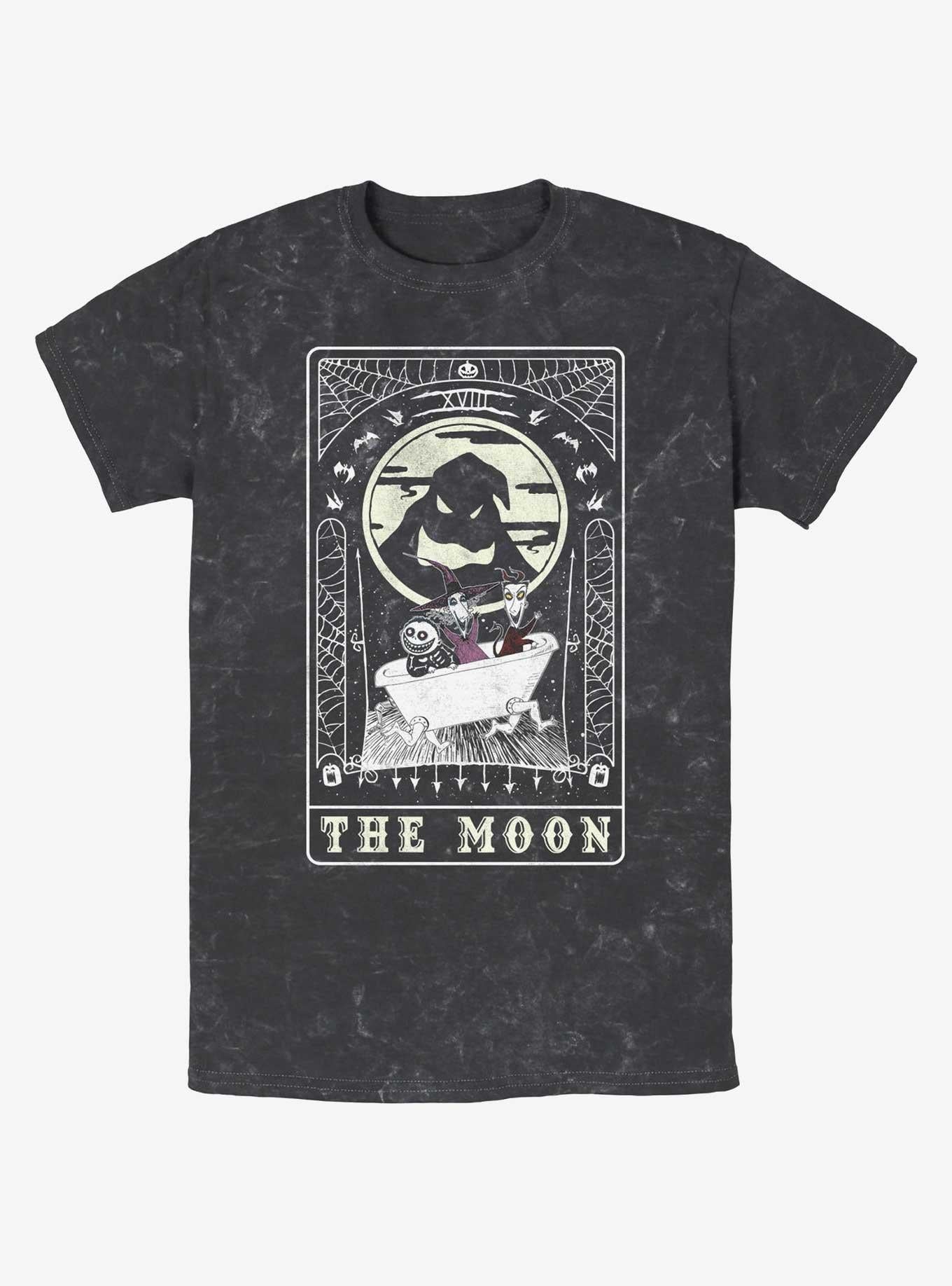The Nightmare Before Christmas Oogie Boogie The Moon Tarot Card Mineral Wash T-Shirt