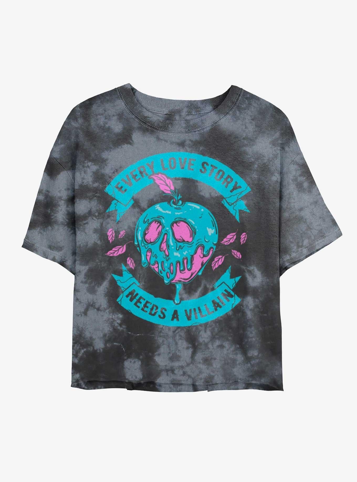 Cartoon Villains Love Story Villain Tie Dye Girls Crop Shirt T Shirt Clean Design
