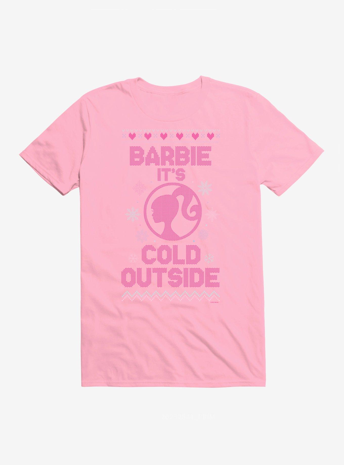 Barbie It's Cold Outside Ugly Christmas Pattern T-shirt | Trendy Graphic Tee | Casual Unisex T-shirt