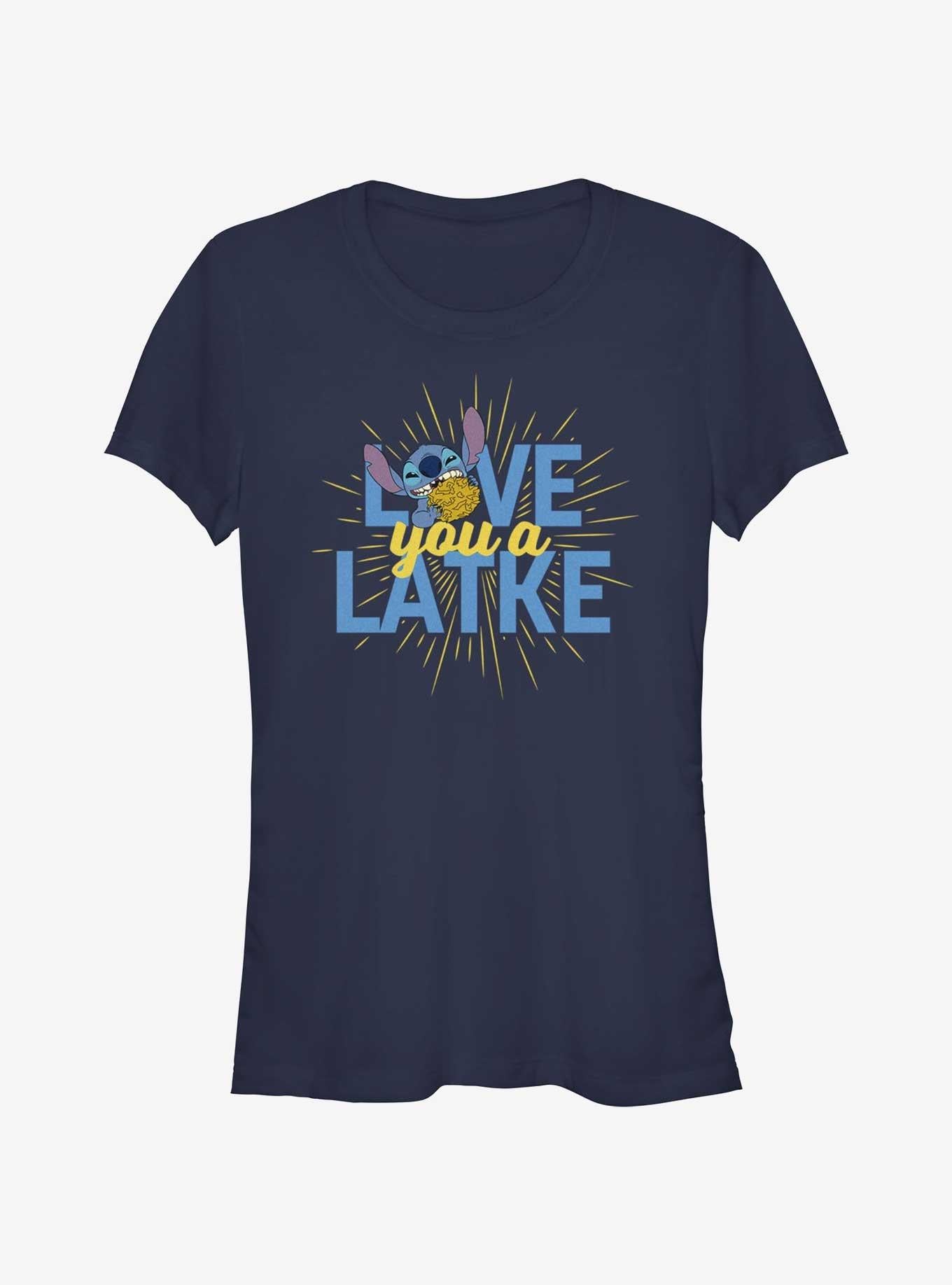 Cartoon Lilo Stitch Hanukkah Love You A Latke Girls Shirt T Shirt Gift Ready