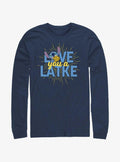 Cartoon Lilo Stitch Hanukkah Love You A Latke Long Sleeve Shirt Long Sleeve Tee Cozy Fit
