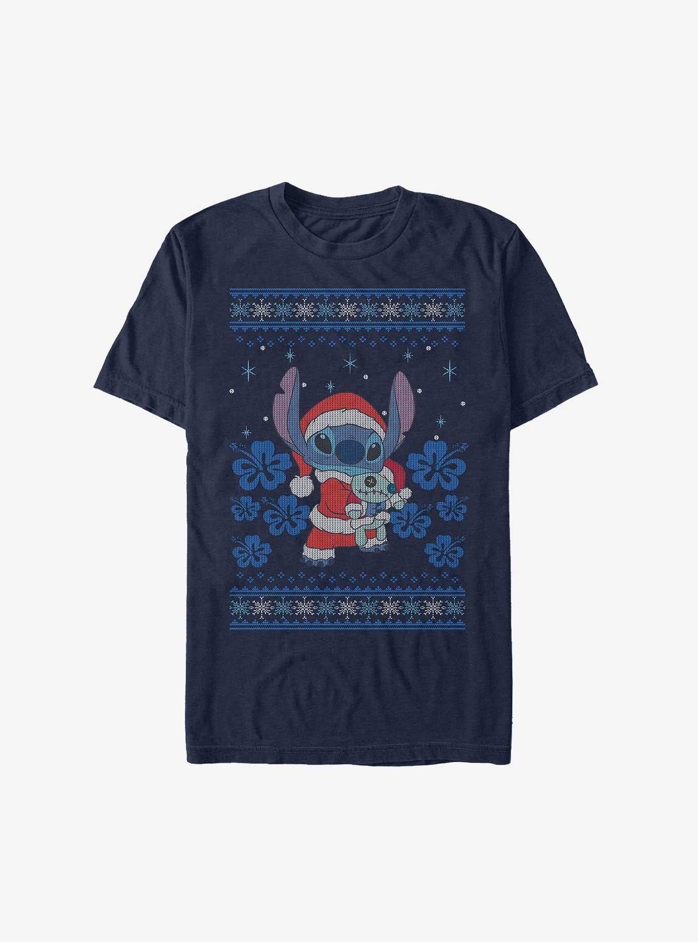 Disney Lilo Stitch Santa Stitch and Scrump Ugly Christmas Extra Soft T-Shirt | Premium Unisex T-Shirt, Trending Graphic Tee