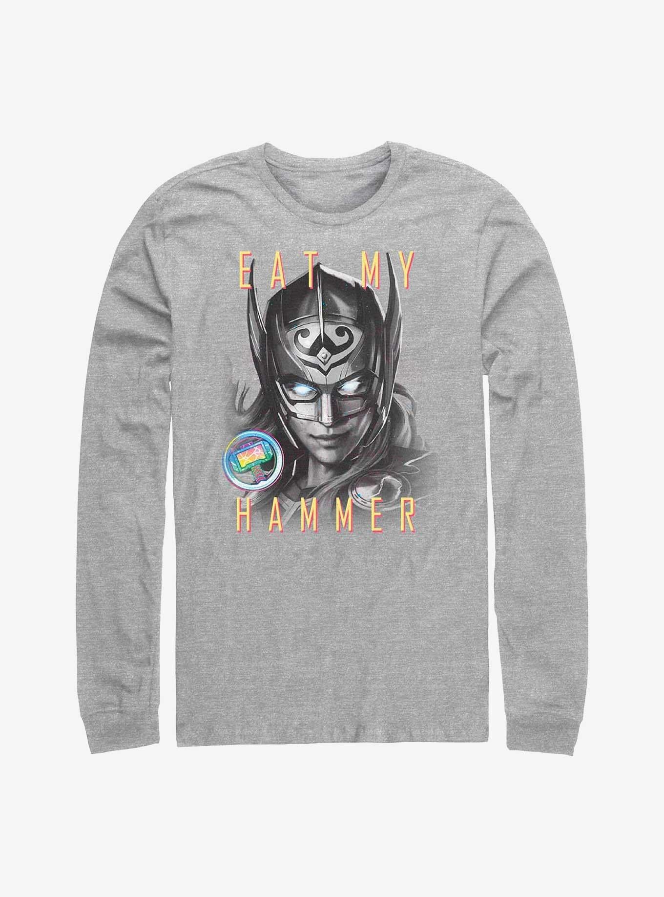 Superhero Love And Thunder Eat My Hammer Dr Jane Foster Portrait Long Sleeve Shirt Long Sleeve Tee Premium Quality