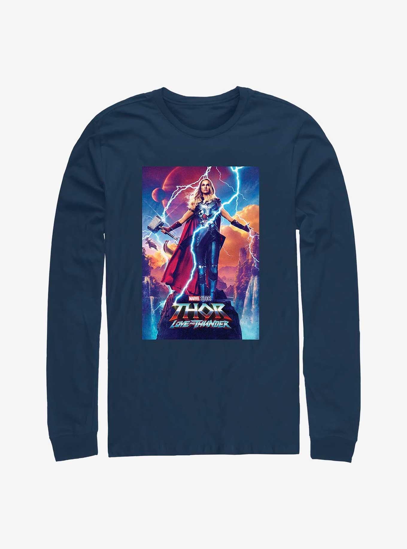 Superhero Love And Thunder Mighty Movie Poster Long Sleeve Shirt Long Sleeve Tee Premium Quality