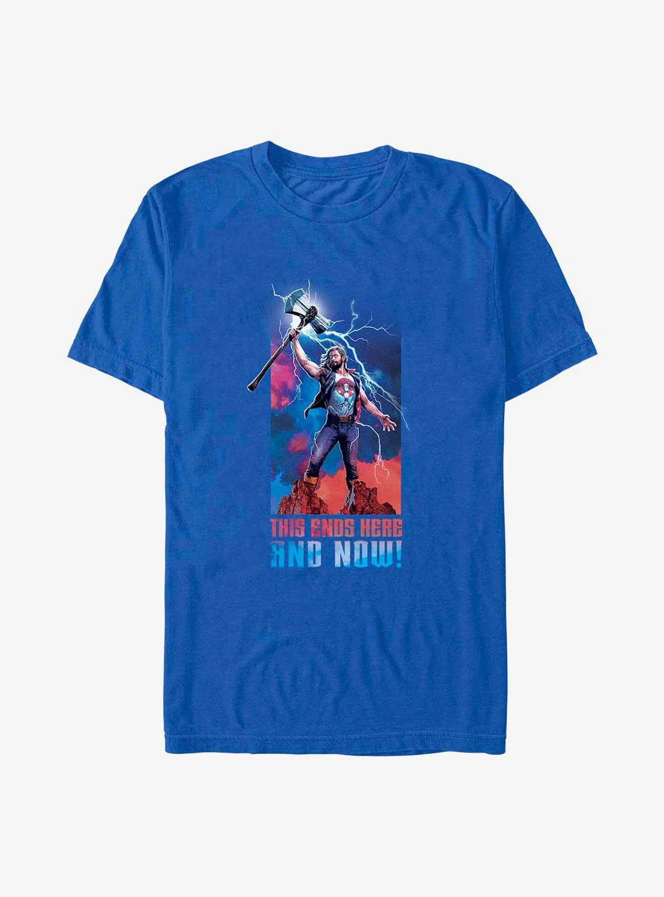 Superhero Love And Thunder Ends Here And Now Shirt T Shirt Premium Quality