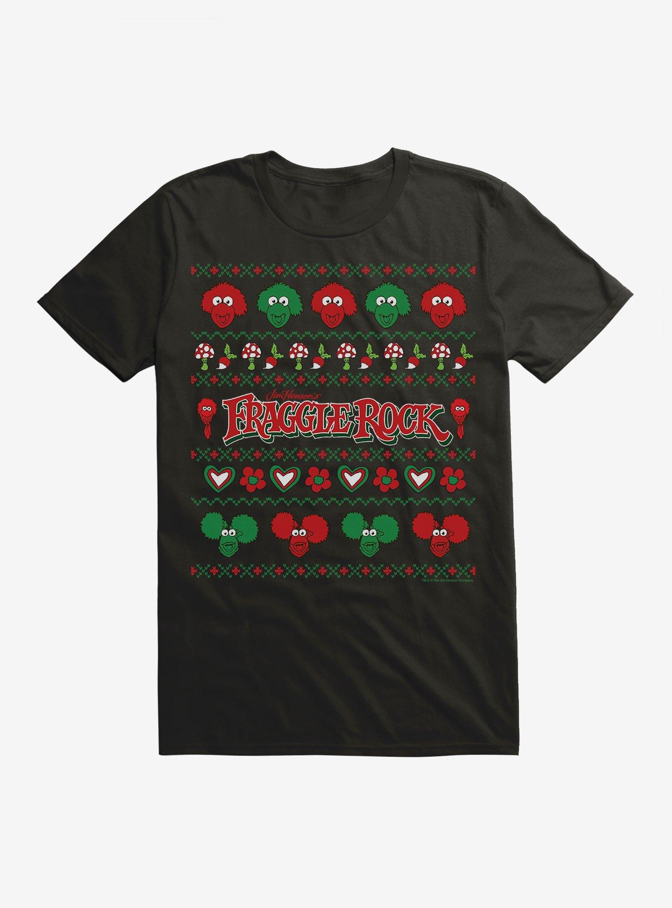 Jim Henson's Fraggle Rock Ugly Christmas Sweater Pattern T-Shirt | Premium Unisex T-Shirt, Trending Graphic Tee
