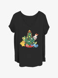 Pokemon Pikachu Grookey Scorbunny Sobble Christmas Tree Girls T-Shirt Plus Size | Premium Unisex T-Shirt, Trending Graphic Tee