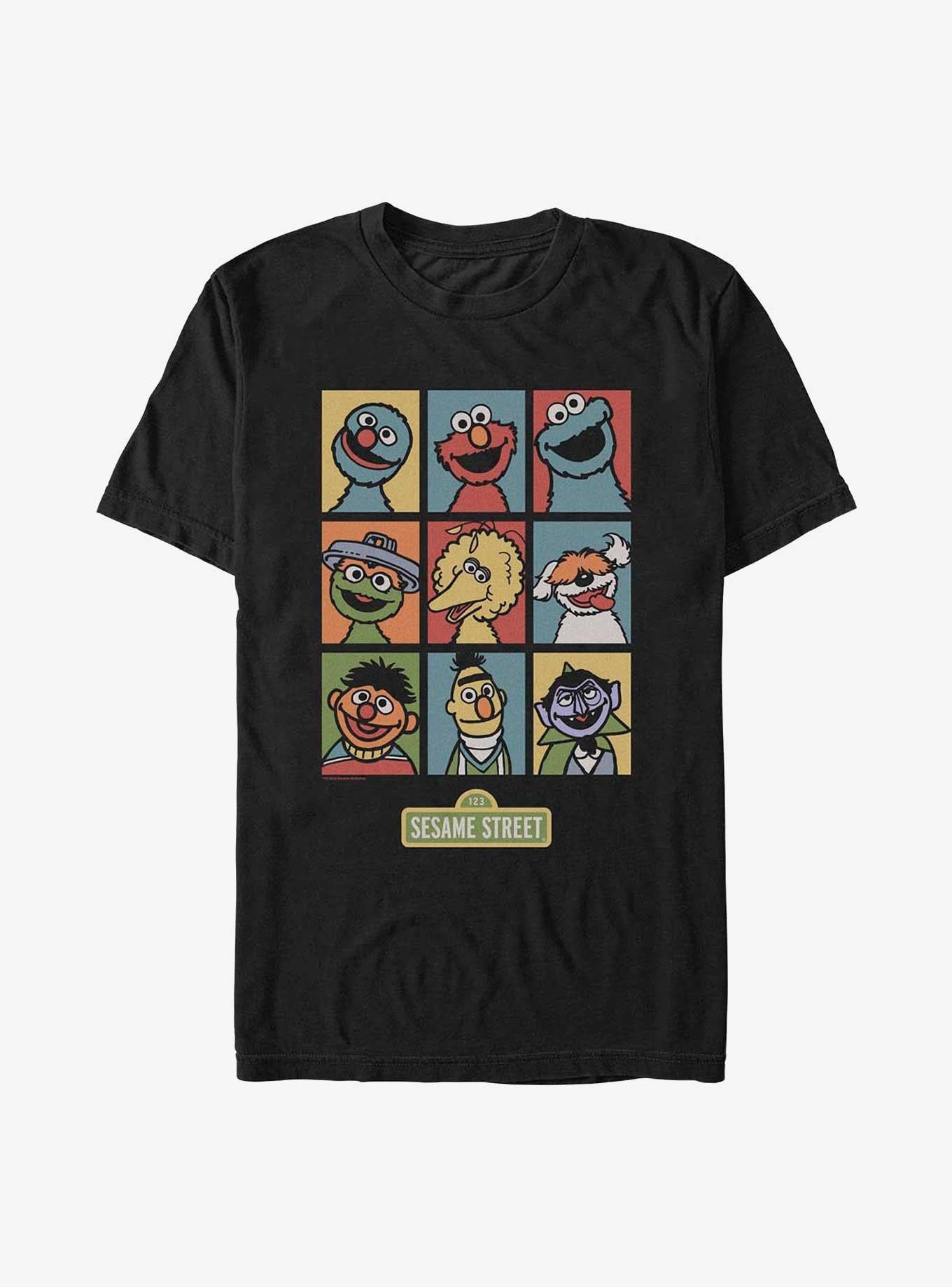 Sesame Street Puppets Grid T-Shirt | Premium Unisex T-Shirt, Trending Graphic Tee