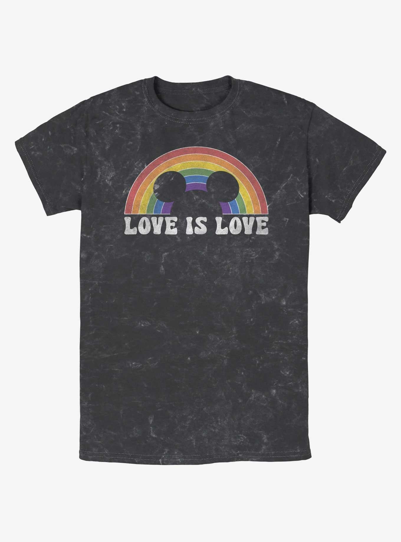 Cartoon Mickey Mouse Love Is Love Mineral Wash Shirt T Shirt Gift Ready