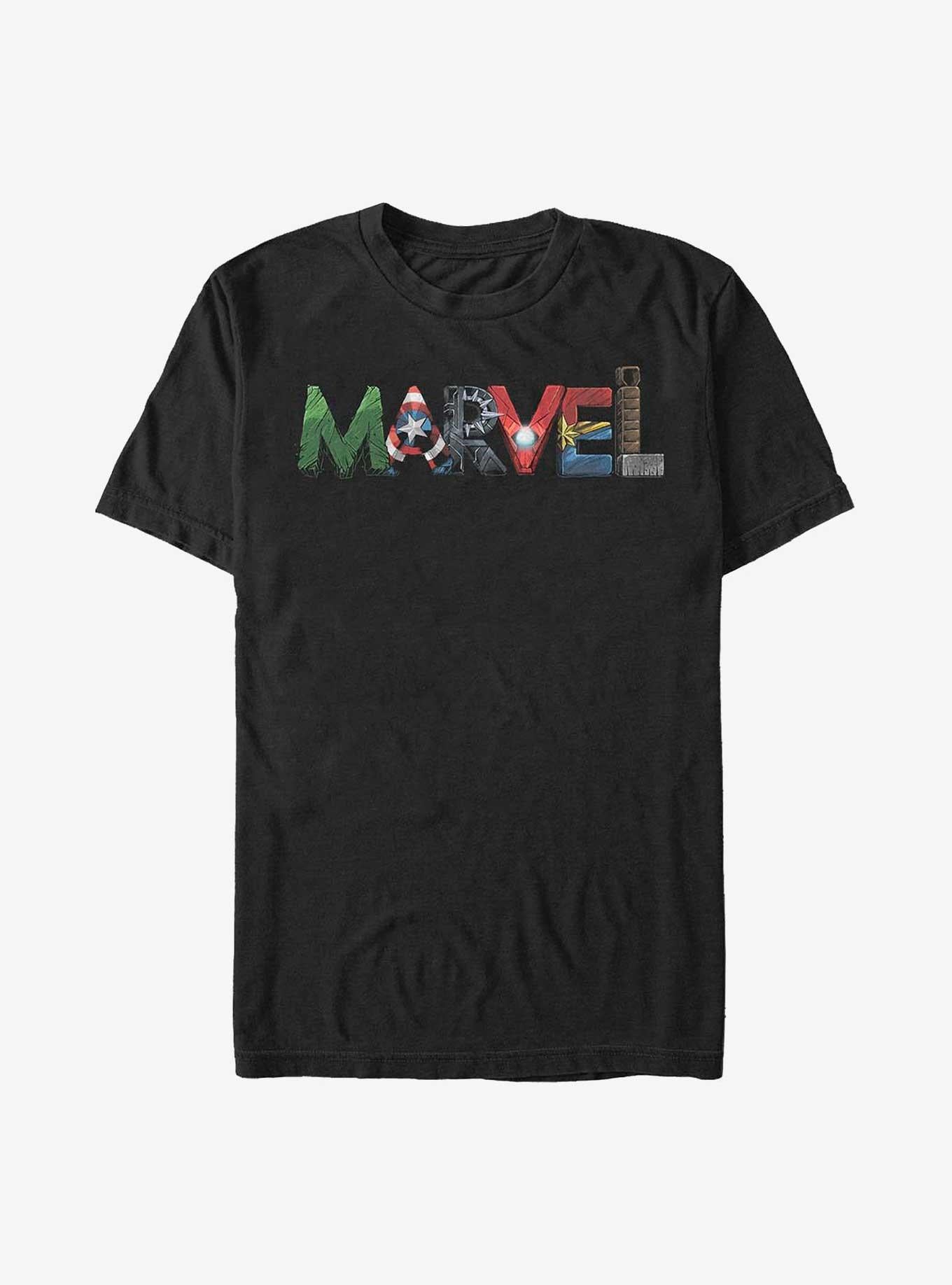 Marvel Avengers Fan Letters Big Tall T-Shirt | Graphic T-Shirt for Unisex