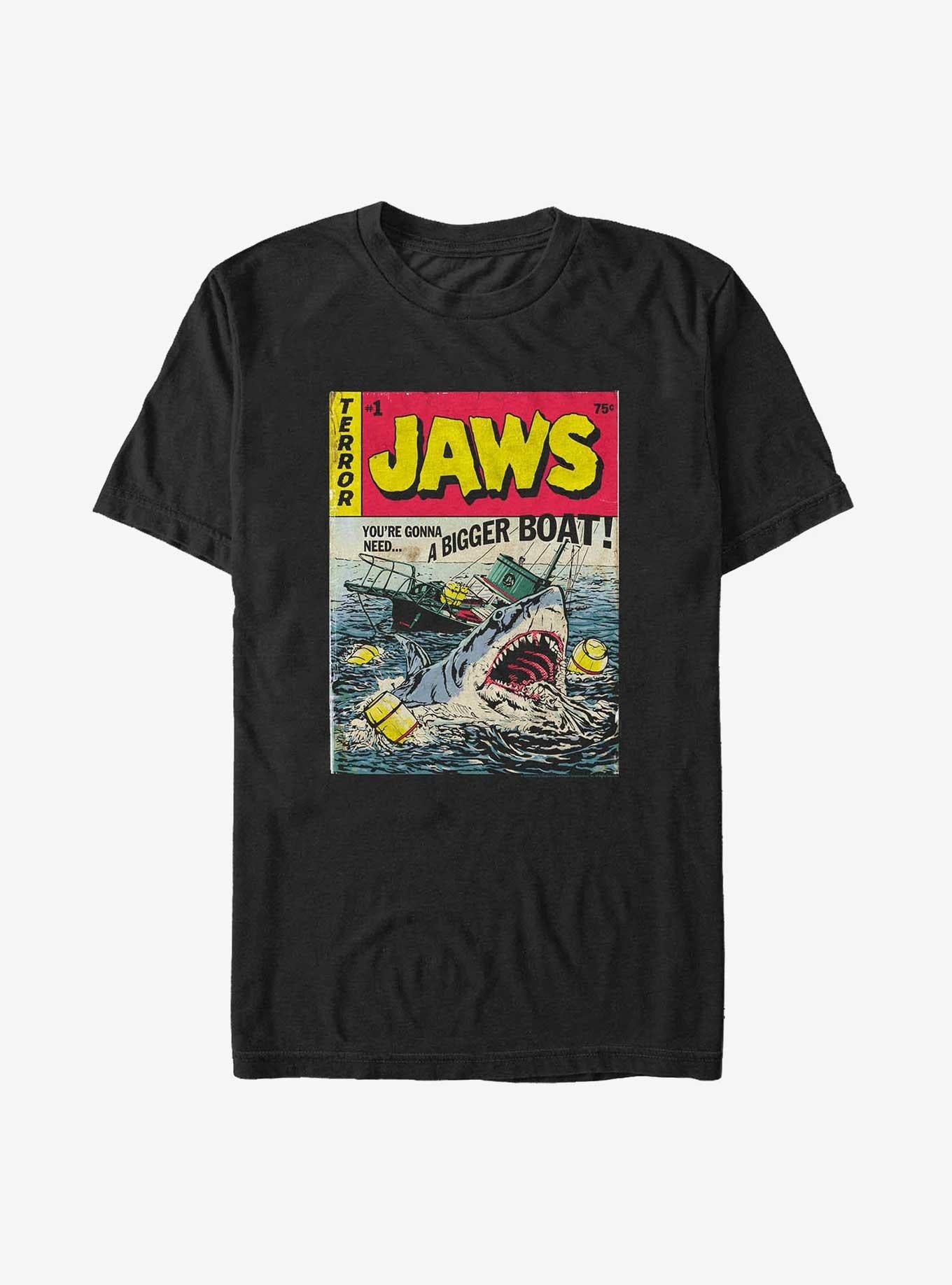 Jaws Terror Attack Comic Cover Big Tall T-Shirt | Graphic T-Shirt for Unisex