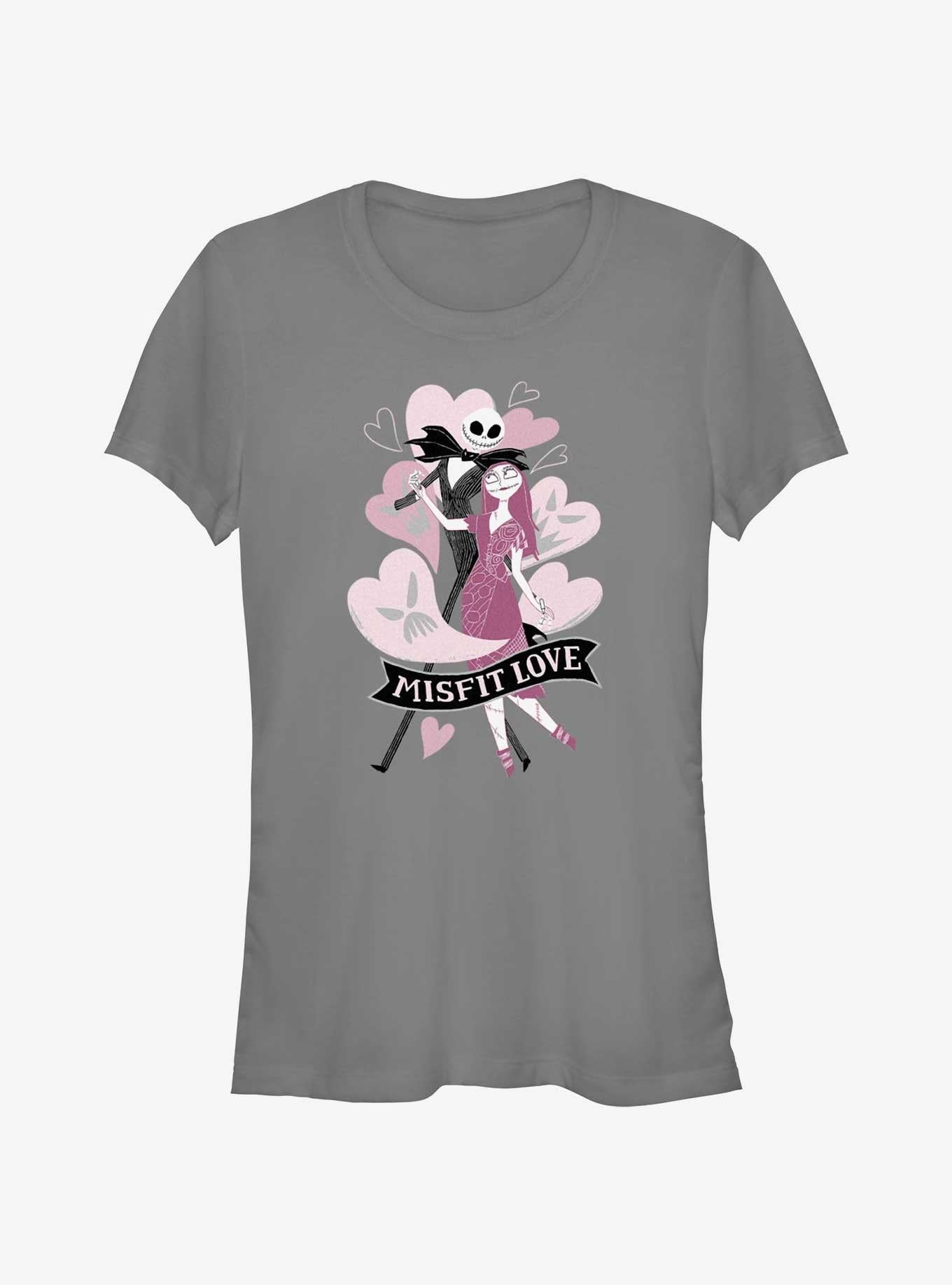 The Nightmare Before Christmas Jack Sally Misfit Love Hearts Girls Shirt T Shirt Minimal Style