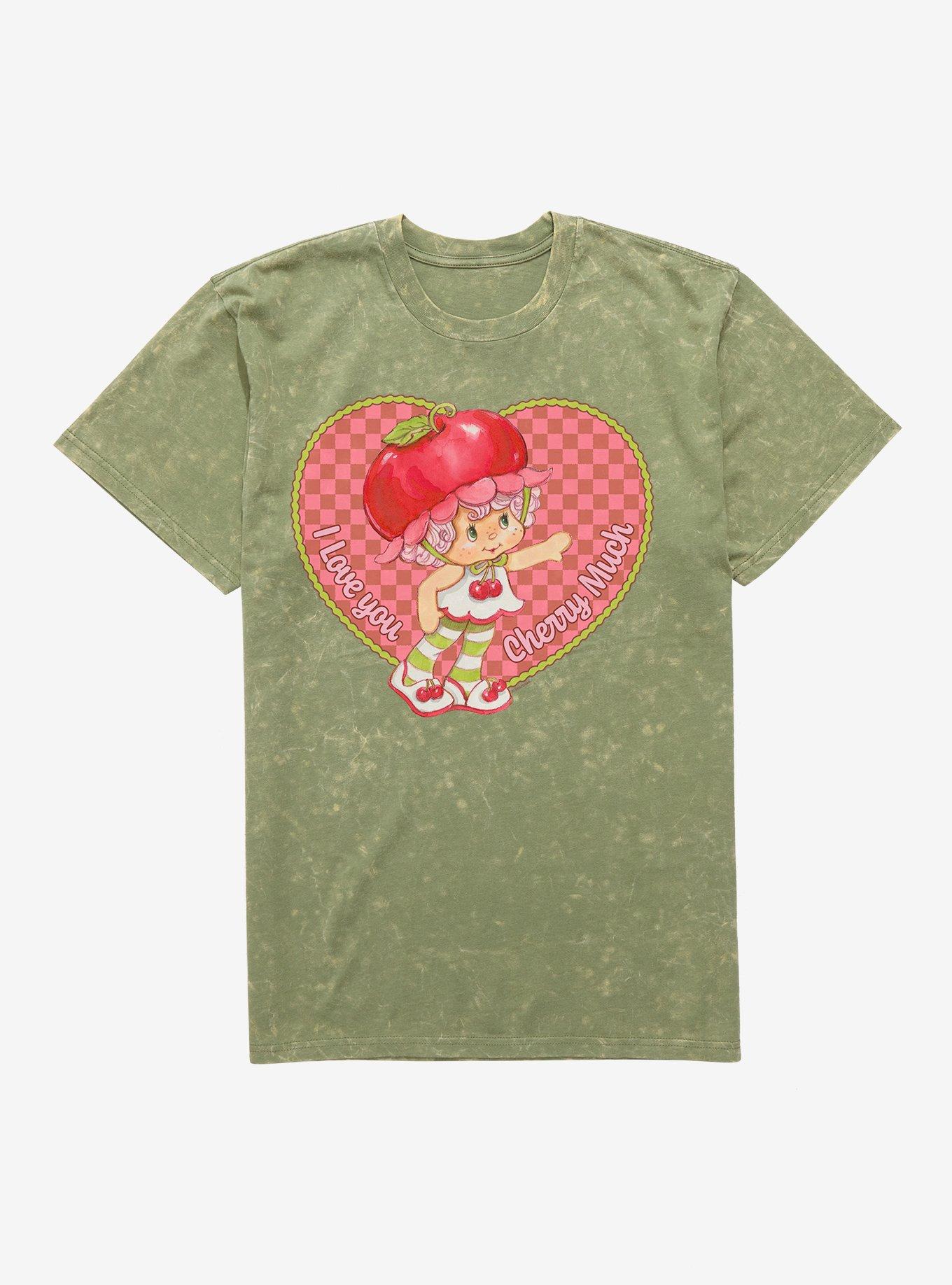 Strawberry Shortcake Cherry Cuddler I Love You Cherry Much Mineral Wash Shirt T Shirt Everyday Wear