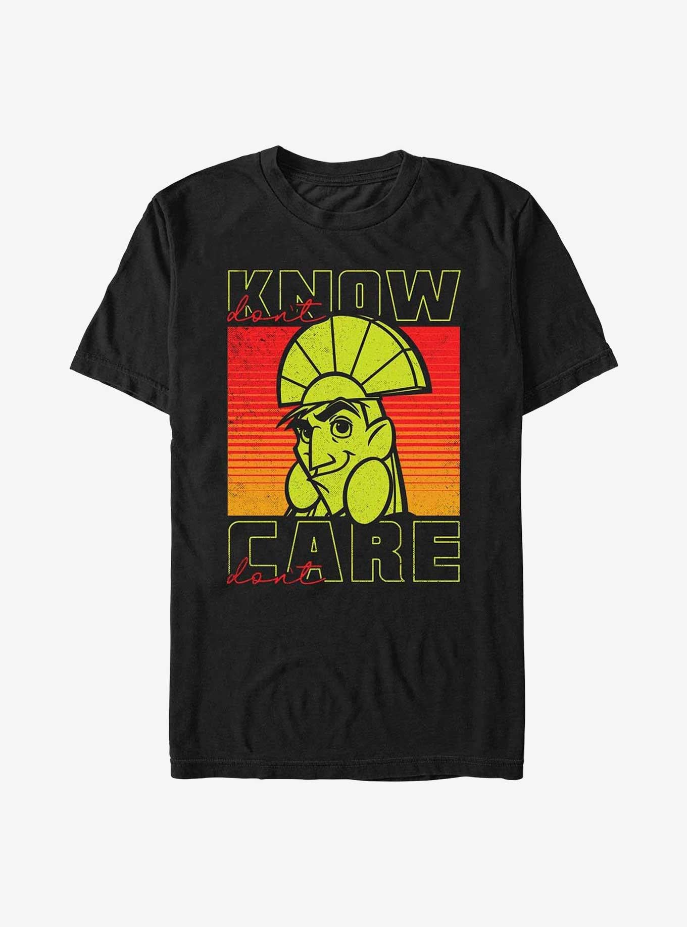 Disney The Emperor's New Groove Kuzco Don't Know Don't Care T-Shirt | Premium Unisex T-Shirt, Trending Graphic Tee