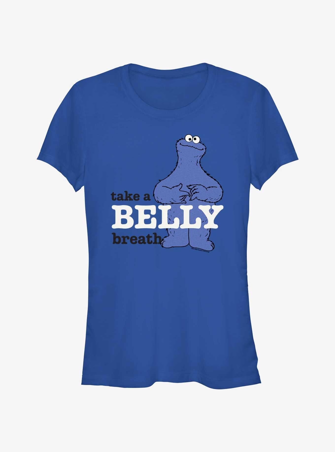 Sesame Street Cookie Monster Take A Belly Breath Girls T-Shirt | Premium Unisex T-Shirt, Trending Graphic Tee