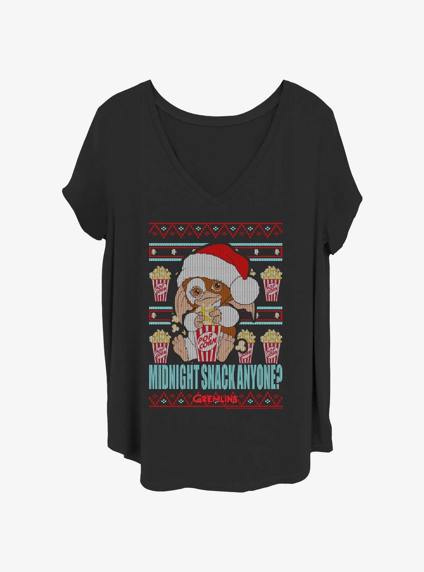 Gremlins Midnight Snack Santa Ugly Christmas Girls T-Shirt Plus Size | Premium Unisex T-Shirt, Trending Graphic Tee